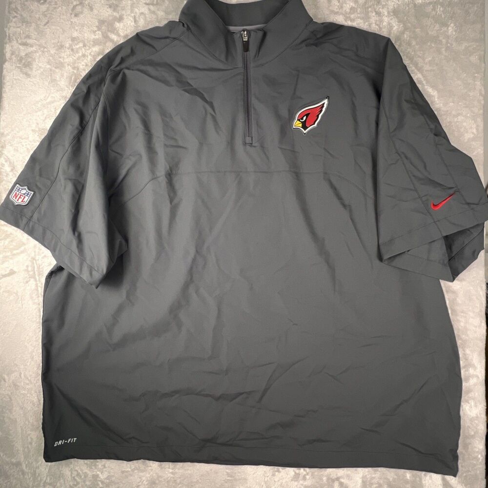 Arizona Cardinals Mens Shirt Gray Size 4XL Nike Sideline Coach Shirt Jacket